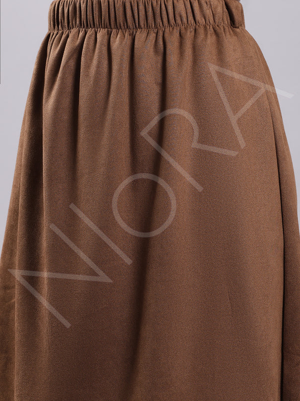 Cutwork Suede Skirt