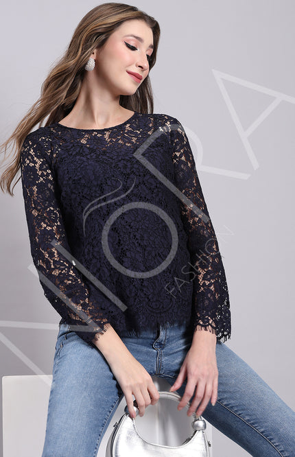 Lace Whisper Fringe Top