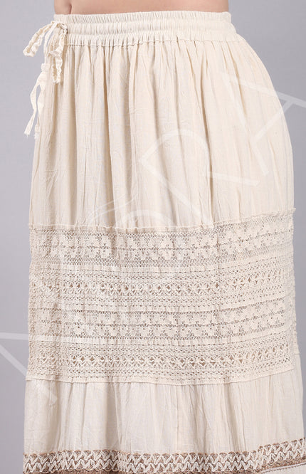 Crochet  Lace Tiered Long Skirt