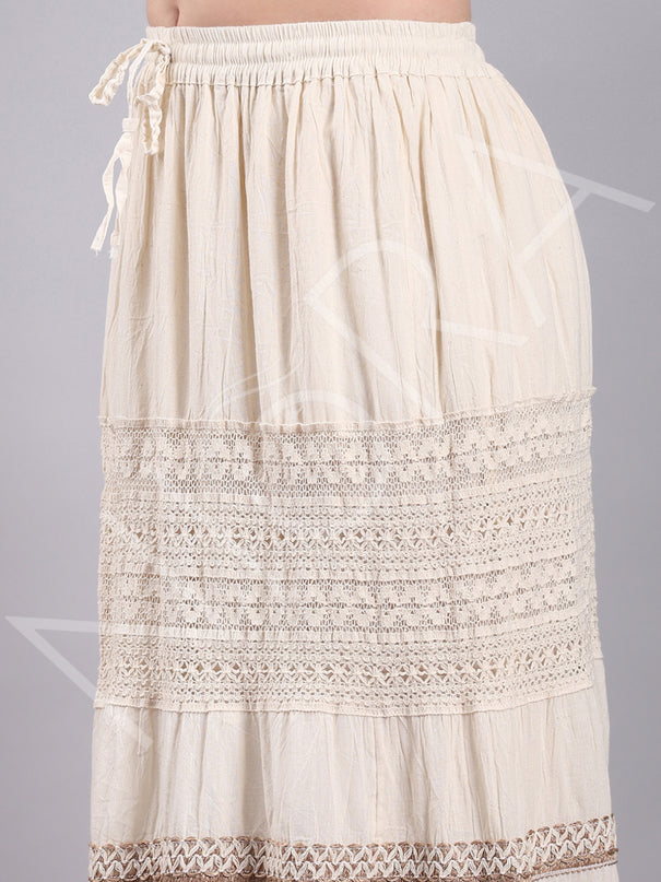 Crochet  Lace Tiered Long Skirt
