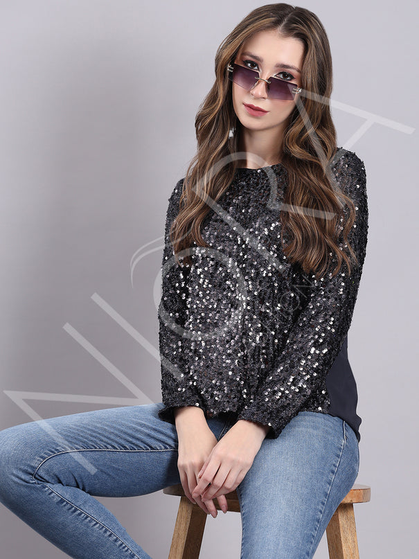Galaxy Sparkle Sequin Top