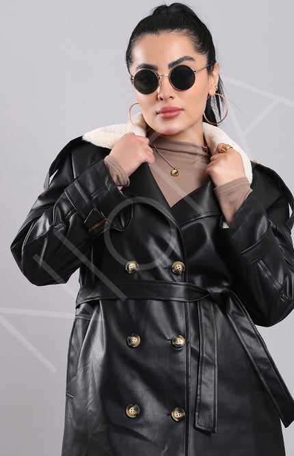 Luxe Shearling Leather Coat