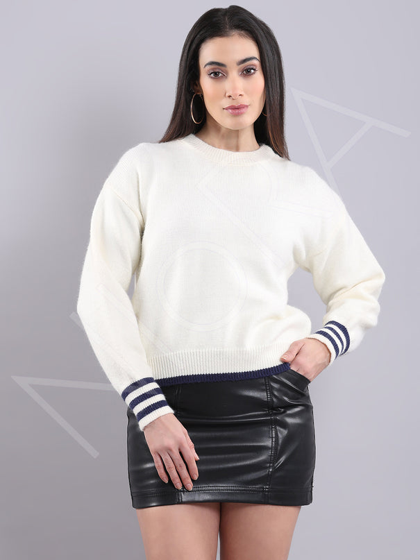 Wrap Neck Knit Pullover