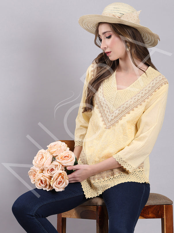 Crochet Lace Embroidered Top