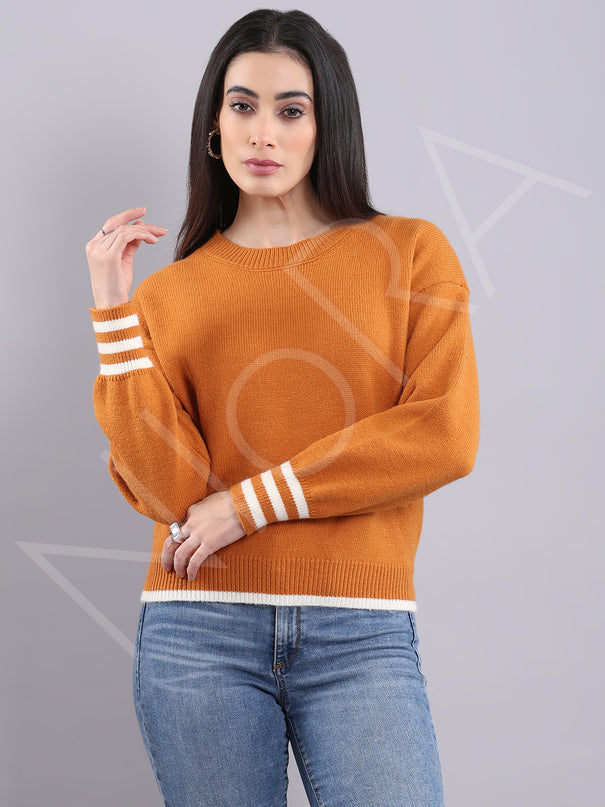 Wrap Neck Knit Pullover