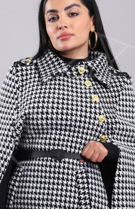 Houndstooth Cape Coat