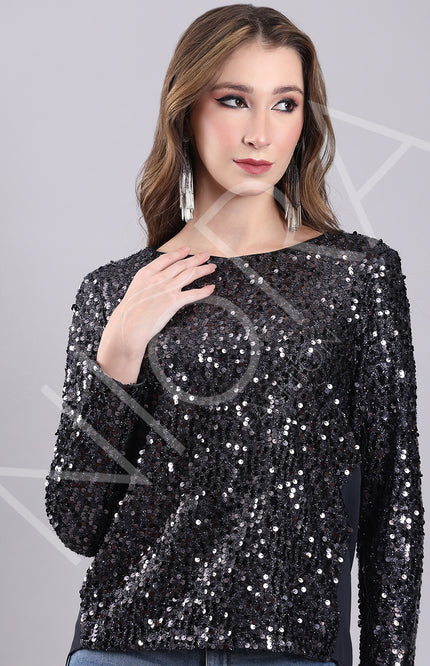 Galaxy Sparkle Sequin Top