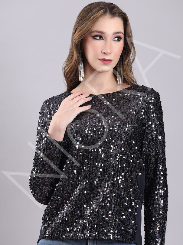 Galaxy Sparkle Sequin Top
