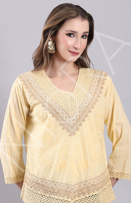 Crochet Lace Embroidered Top