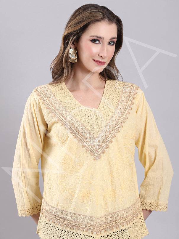 Crochet Lace Embroidered Top