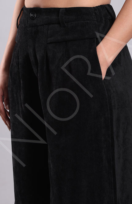 Lace Corduroy 3-Piece Pants Set