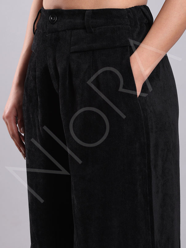 Lace Corduroy 3-Piece Pants Set