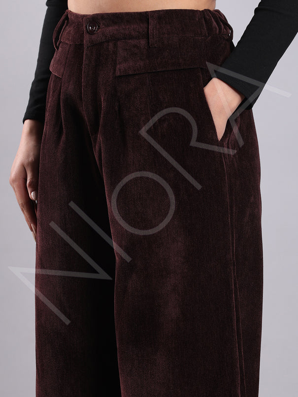 Lace Corduroy 3-Piece Pants Set