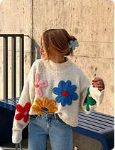 Halle Embroidered Floral Woolen Sweater